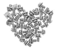 Didiseaon Lot de 40 Set de Vis à Bornier M5x10 Mm en Acier au Carbone Nickelé avec Fente de Tête Ronde, Rondelles Carrées pour Connexion Stable et Remplacement de Vis de Bornes Électriques