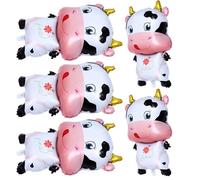 Didiseaon Lot de 5 Ballons en Film Aluminium Motif Vache 3D Décoration de Fête Anniversaire et Nouvel An Ballons de Fête Rigolos et Solide pour Ambiance Festive
