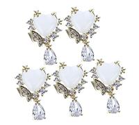 Didiseaon Lot De 5 Clous D'ongles Œil De Chat Zircon Gemmes Amour Charme Décoration D'ongles Robuste Facile À Utiliser