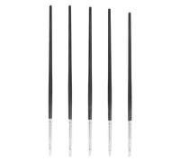 Didiseaon Lot de 5 Set de Set de Stylos Manucure en Silicone à Tige Noire, Petite Taille, Outils pour Nail Art Précis, Repousse-cuticules et Dessin de Motifs, Fournitures Professionnelles