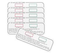 Didiseaon Lot de 6 Cartes de Détection UVC-UVA Réutilisables, Papiers d’Essai pour Testeur d’Ampoules Ultraviolettes, Cartes de Test UV Portables pour Zone de Test UV et Zone de Test UVC