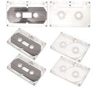 Didiseaon Lot de 6 Cassettes Audio Vierges Vintage Transparentes et Noires pour Décoration DIY Rubans Vierges sans Noyau Accessoires Créatifs pour Salon Bureau et Événements Musicaux