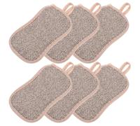Didiseaon Lot de 6 Éponges à Récurer Vaisselle Éponges Double Face Réutilisables en Matière Spongieuse Grise la Cuisine Polyvalentes pour Éliminer les Taches Tenaces