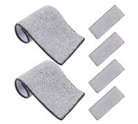 Didiseaon Lot de 6 Lingettes de Remplacement pour Balai Plat en Fibre, Réutilisables, pour Nettoyage des Taches Tenaces sur Sols Humides ou Secs