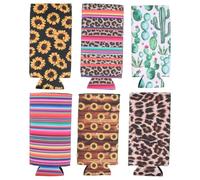 Didiseaon Lot de 6 Manchons en Néoprène pour Canettes de 330ml, Housse Isolante Étanche pour Canettes de Bière et Boissons, pour Activités en Plein Air et Vélo