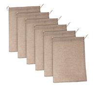 Didiseaon Lot De 6 Paquet en Jute 20x30 Cm en Toile De Jute Écologique Cordon Réglable pour Conservation des Légumes Racines Et Pommes De Terre, Stockage Solide Cuisine Et Fruits Sec