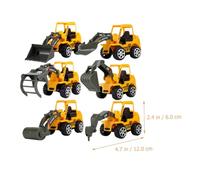 Didiseaon Lot de 6 Pelleteuses Miniatures en Plastique Coloré pour Garçon et Filles, Jouets Éducatifs de Voiture de Chantier, Ensemble D’excavatrices D’ingénierie Adaptées aux Garçons
