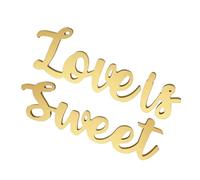 Didiseaon Love is Sweet Signe d'amour en Lettres Géantes Dorées pour Décoration de Mariage, Panneau Décoratif pour Réception, Fête Prénuptiale et Anniversaire - Décoration de Table Élégante