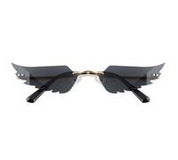 Didiseaon Lunettes de Soleil Style Mode Ailes D'ange Noires en Métal et Pc