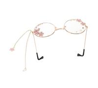 Didiseaon Lunettes Kawaii Rétro avec Chaîne et Pendentif Ailes de Cerisier Accessoire Cosplay Vintage pour Fête Femme