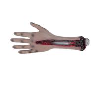 Didiseaon Main Factice Réaliste pour Halloween Décoration de Main Coupée PU Bras Cassé Sanglant pour Décor Hanté Accessoires de Farce et Cosplay Zombie