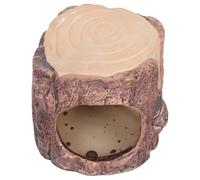 Didiseaon Maison de Hamster en Céramique Style Forêt, Nid Décoratif | Finition Imitation Bois, Couleur Vive, pour Cage de Petits Animaux, Usage Bureau et Décor
