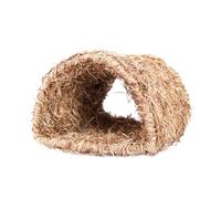 Didiseaon Maison du Lapin Tunnel et Nid en Osier Tissé Naturel 22cm X 20cm X 16cm pour Petits Animaux Jeu et Cachette Lapins, Hamsters et Gerbilles