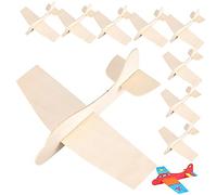 Didiseaon Maquette Avion en Bois à Assembler 10 Pièces Kit DIY Peinture Vierge Jouet d'avion pour Garçon et Filles Développement des Compétences pour Cours d'Artisanat et Fêtes à Thème