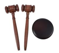 Didiseaon Marteau d'Enchère en Bois 3Pcs Ensemble de Marteaux pour Tribunal Compact et Pratique Finition Soignée pour Enchères et Procès