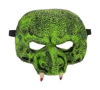 Didiseaon Masque de Monstre Vert en Pu Léger et Confortable pour Carnaval et Bal Masqué Halloween, Masque Effrayant de Visage Complet pour Fête Costumée Adulte