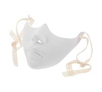 Didiseaon Masque Demi-Visage en Plastique Blanc Mat Masque de Déguisement pour Femmes et Hommes pour Carnaval Bal Masqué Jeux de Rôle et Fêtes Costumées