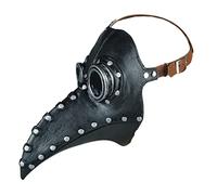 Didiseaon Masque Halloween Bec Oiseau Steampunk en Cuir PU Clous Argentés Masque Décoratif pour Fête Club Danse Costume de Médecin Peste