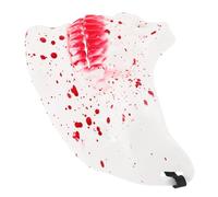 Didiseaon Masque Halloween Squelette Demi Visage Rouge et Blanc Masque Effrayant Réutilisable pour Fêtes Cosplay et Jeux de Rôle Unisexe