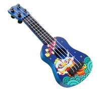 Didiseaon Mini Guitare Ukulélé Décorative pour Modèle Musical Réaliste Accessoire Miniature pour Maison de Poupée et Photo Décoration Chambre Micro Paysage Bleu