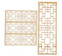 Didiseaon Mini Paravent Chinois Miniature en Bois Beige Décoratif 4 Pièces Léger pour Maison Miniature ou Micro-Paysage Chambre Modèle D'écran Décoratif