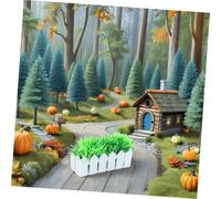 Didiseaon Miniature Bonsai Plant with Flexible Mini Fence for Dollhouse Balcony Artificial Greenery Partition and Decorative Window Box Accessory