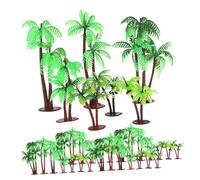 Didiseaon Miniature Coconut Palm Trees Set Plastic Model Trees for Tropical Train Layout Architectural Sandbox and Beach Scenery Decorations
