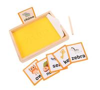 Didiseaon Montessori Bac à Sable Éducatif pour Écriture Garçon Fille Plateau Bois Créatif pour Apprentissage Préscolaire Éveil Main-œil Outil Initiation à Anglais et Coordination Motrice