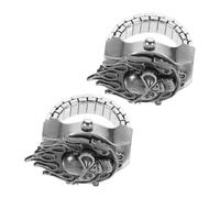 Didiseaon Montre Bague Créative Élastique Noire 2 Pièces Montre à Doigt à Couvercle Rabattable Style Rétro Accessoire Bijou pour Homme Anniversaire