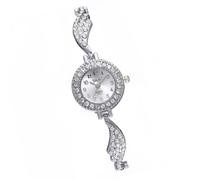 Didiseaon Montre-Bracelet Femme à Quartz Argentée Ailes en Cristaux, Bracelet Jonc en Alliage de Zinc, Montre Pratique pour Événement Décontracté et Présent Élégant