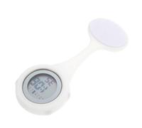 Didiseaon Montre de Poche Infirmière en Silicone Multifonction, Alliage de Zinc, Grand Écran Numérique, Légère et Détachable, pour Personnel Médical et Soin Infirmier, Blanc Classique