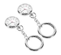 Didiseaon Montre de Poche Infirmière Pratique et Chronographe D'examen en Alliage Léger Argenté, pour Étudiants et Professionnels Médicaux, Étanche, Cadran Clair, Lot de 2