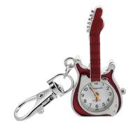 Didiseaon Montre de Poche Porte-Clés Guitare en Quartz Rouge Mini Montre Vintage pour Garçon et Filles Accessoire Suspendu pour Paquet à Dos Pendentif Original et Portable 1 Pièce