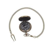 Didiseaon Montre de Poche Rétro avec Chaîne Bronze Grand Cadran à Chiffres Romains Montre Mécanique Vintage pour Homme Style Steampunk Accessoire Élégant pour Gilet Mariage et Anniversaire