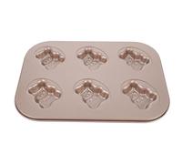 Didiseaon Moule à Gâteau de Dessin Animé Petit Ours en Acier Carbone Antiadhésif 6 Cavités pour Cuisson Quotidienne et Fêtes D'anniversaire