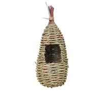 Didiseaon Nichoir Suspendu Rond en Herbe Tressée 10x10x25 Cm | Drainage et Ventilation, Entrée Facile pour Oiseaux, Montage Fenêtre, Jardin Extérieur pour Hirondelles