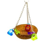 Didiseaon Nid Oiseau Maison Suspendue en Coquille Naturelle pour Oiseau Lit pour Perroquet Refuge Naturel pour Cage Couleur Aléatoire