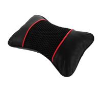 Didiseaon Oreiller Cervical Voiture Mousse Viscoélastique et Enveloppe en Cuir Perforé 11X7X4 Pouces Support Nuque pour Conduite Sécurisée et Installation Facile