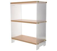 Didiseaon Organisateur Rangement Comptoir Design en Acrylique Bois et de Multi-Niveaux Affichage Minimaliste de Porte-Tasse pour Bureau et Salle de Bain