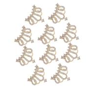 Didiseaon Ornements Couronne en Alliage Cristal 10 Pièces Doré, Accessoires Coiffure Bricolage, Décorations Poupées et Paquet, Bijoux pour Femmes, Fête Anniversaire et Mariage