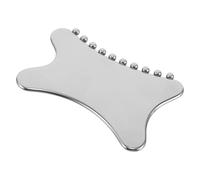 Didiseaon Outil de Massage Gua Sha en Acier Inoxydable à Bout Fin, Planche Compacte pour Visage et Menton, Masseur Visage Rafraîchissant, Outil de Soin Peau Métal Solide, Accessoire Spa