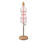 Didiseaon Outil Précis Miniature en Pu et Bois Mannequin pour Couture Réglable Hauteur 12,2-18,9 Pouces pour Ajustement de Patron Féminin en Studio ou Cours