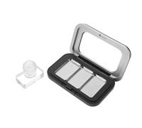 Didiseaon Palette de Maquillage Vide DIY 3 Compartiments Mats en Métal Couvercle Transparent, Petite Boîte de Rangement Compacte pour Fards à Paupières et Blush, Palette de Voyage Légère et