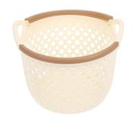 Didiseaon Panier à Linge Pliable en Plastique Beige, Grosse Capacité, Résistant la Déformation, Forme Ronde, pour Rangement la Maison Voiture
