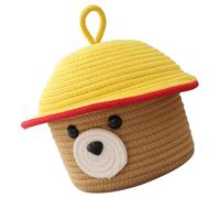 Didiseaon Panier De Rangement Petit Ours Cartoon à Couvercle, Panier Polyvalent En Corde De Coton Tissé, Boîte Pour Articles Divers, Décoratif Pour Chambre Bébé, Salon, Lot Unique