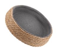 Didiseaon Panier pour Chien Et Chat en Rotin Tressé, Confortable Et Stable, Adapté pour Salon Et Couloir, 35 x 35 x 8 Cm, Design Surélevé pour Repos Et Jeu