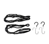 Didiseaon Panier Suspendu en Macramé Coton Tissé pour Plantes D’extérieur, Support Mural Crochets, Lot De 2 Set De Baskets Suspendues Noires pour Balcon Et Terrasse, Jardinière Décorative Robuste