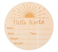 Didiseaon Panneau Annonce de Naissance Accessoire Photo Créatif et Décoratif en Bois Rond pour Bébé Prénom Personnalisé -né pour Séance Photo