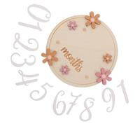 Didiseaon Panneaux de Croissance Mensuels en Bois avec Motifs Floraux pour Bébé - Cartes Photo de Suivi des Mois - Accessoires Portables pour Souvenirs Première Année - Coffret Présent -né