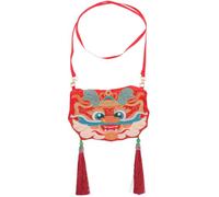 Didiseaon Paquet à Bandoulière Brodé Dragon Rouge pour Femme en Polyester Élégance Traditionnelle Chinoise, Nouvel An Chinois Occasions Quotidiennes